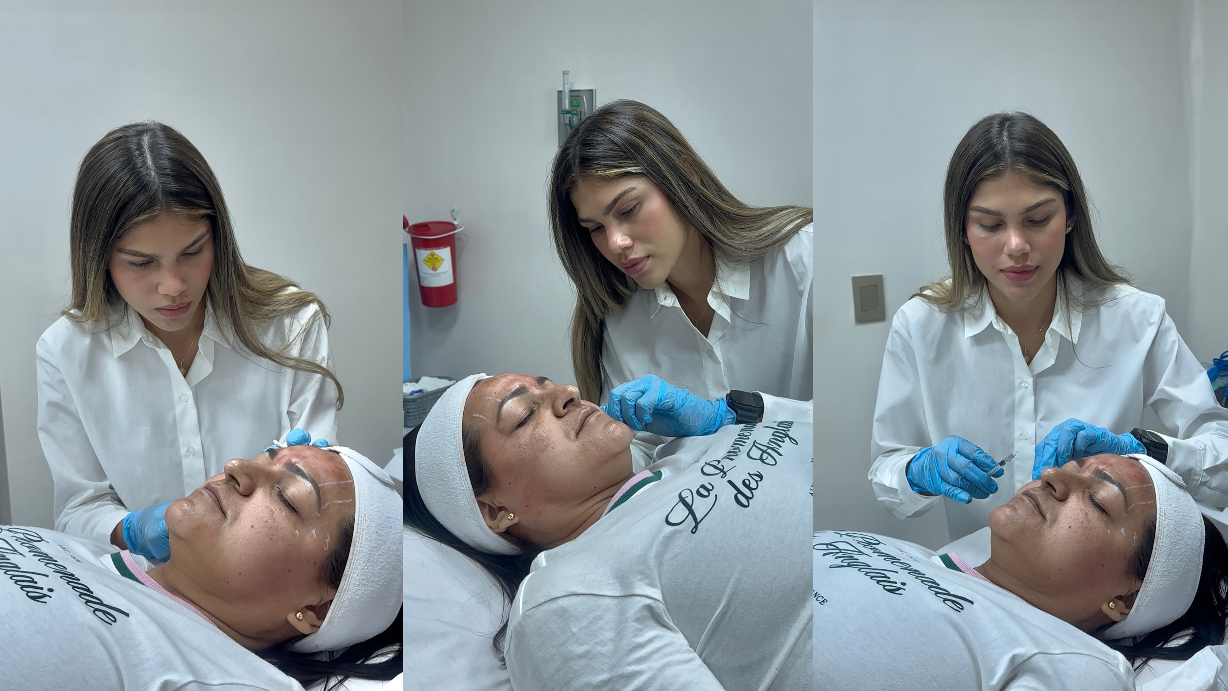 Dra. Sharon Santiago realizando procedimiento de rejuvenecimiento facial